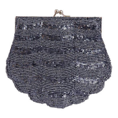 Full Beaded, Mini Clutch, Shell Shape, Evening Bag
